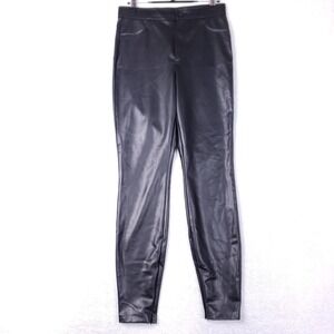 Zara High Waisted Faux Leather Leggings M Black